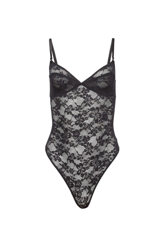 Fleur Du Mal Le Stretch Lace Wireless Bodysuit