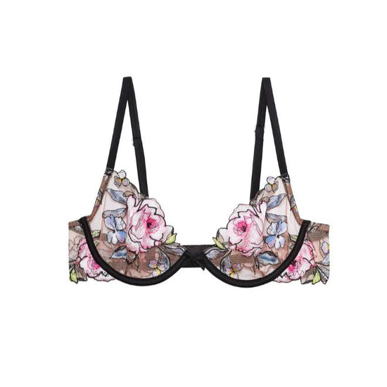 Fleur Du Mal Fidelia Embroidery Demi Bra